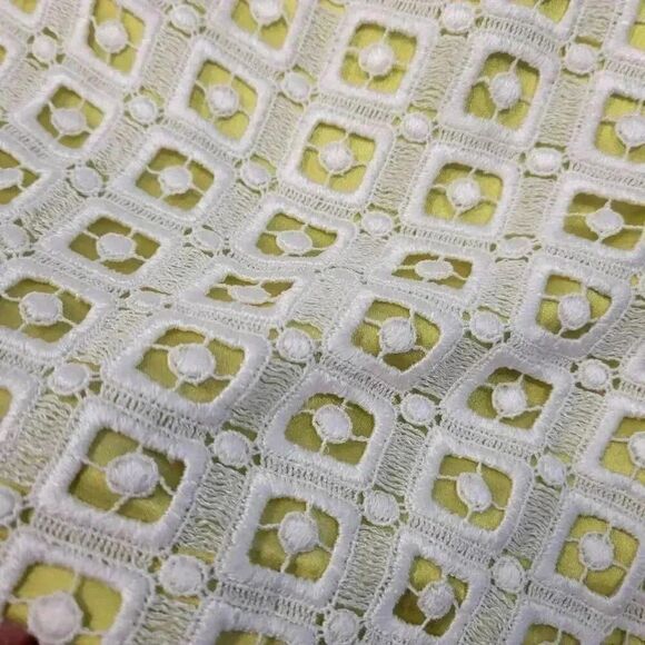 Antonio Melani Women's Ivory Lace & Chatreuse Poly Satin Pencil Straight Lined S - Picture 11 of 11